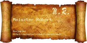 Meiszter Róbert névjegykártya